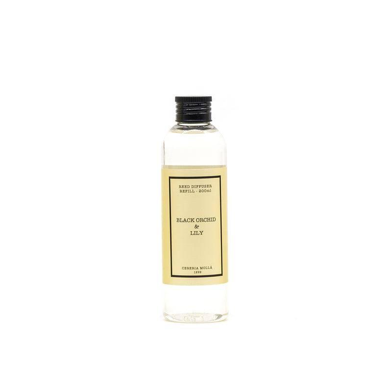 Cereria Molla 1899 refill för doftpinnar 200 ml - Black Orchid & Lily