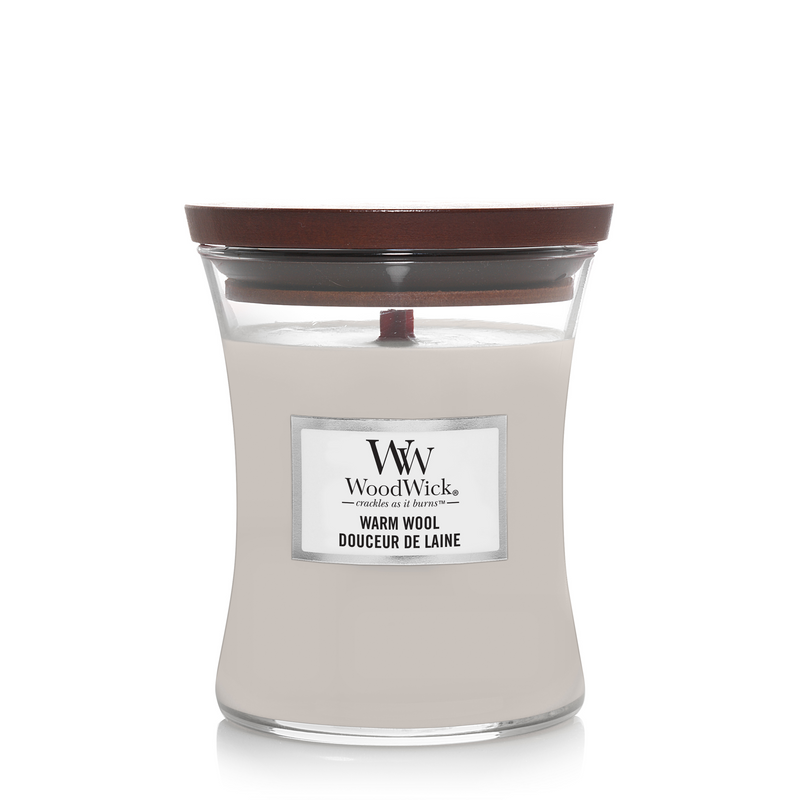 WoodWick doftljus medium - Warm Wool