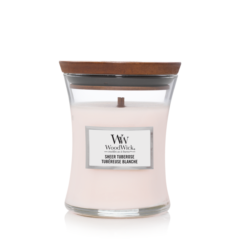 WoodWick doftljus medium - Sheer Tuberose