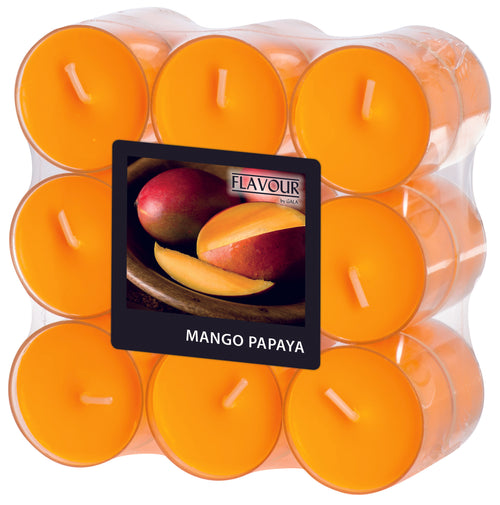 Doftsatt värmeljus i plastbehållare, mango och papaya. 18-p. - ljusbutiken.se