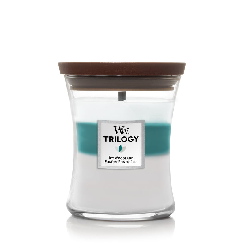 WoodWick doftljus Trilogy medium - Icy Woodland - ljusbutiken.se